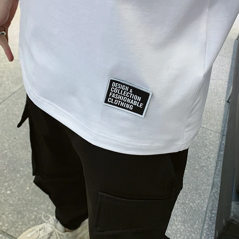 Лето 2019 Мужская футболка с коротким рукавом супер большая рекреационная Печать