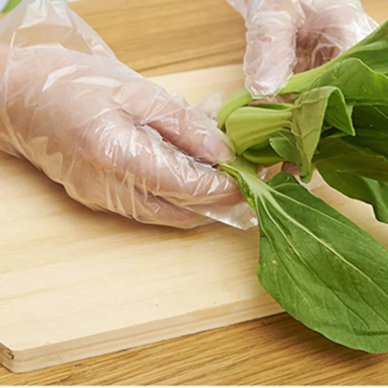 100 шт пластиковые одноразовые перчатки для ресторана кухни барбекю