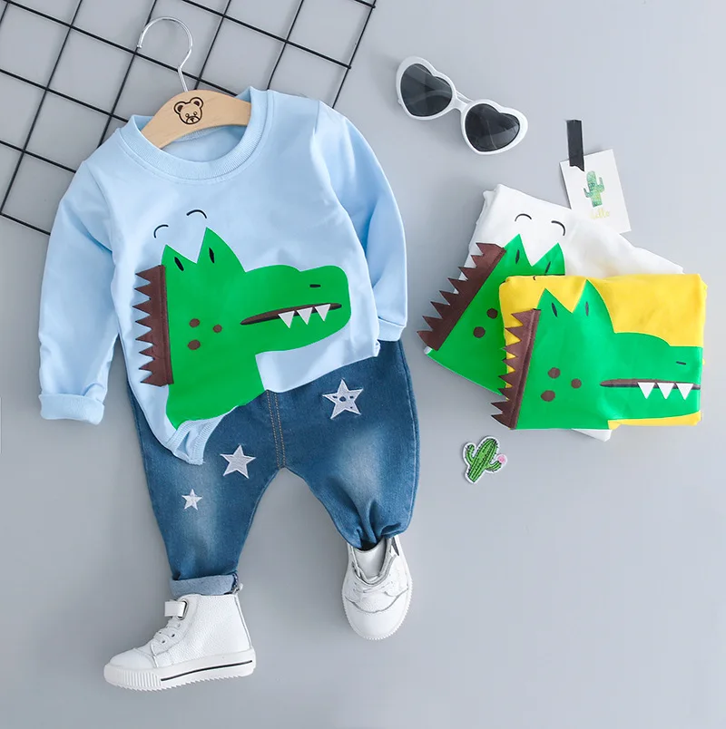 JIOROMY 0-1-2-3 year old male baby children's cartoon one suits the small boy fall leisure two-piece undertakes to 786 a1 | Детская