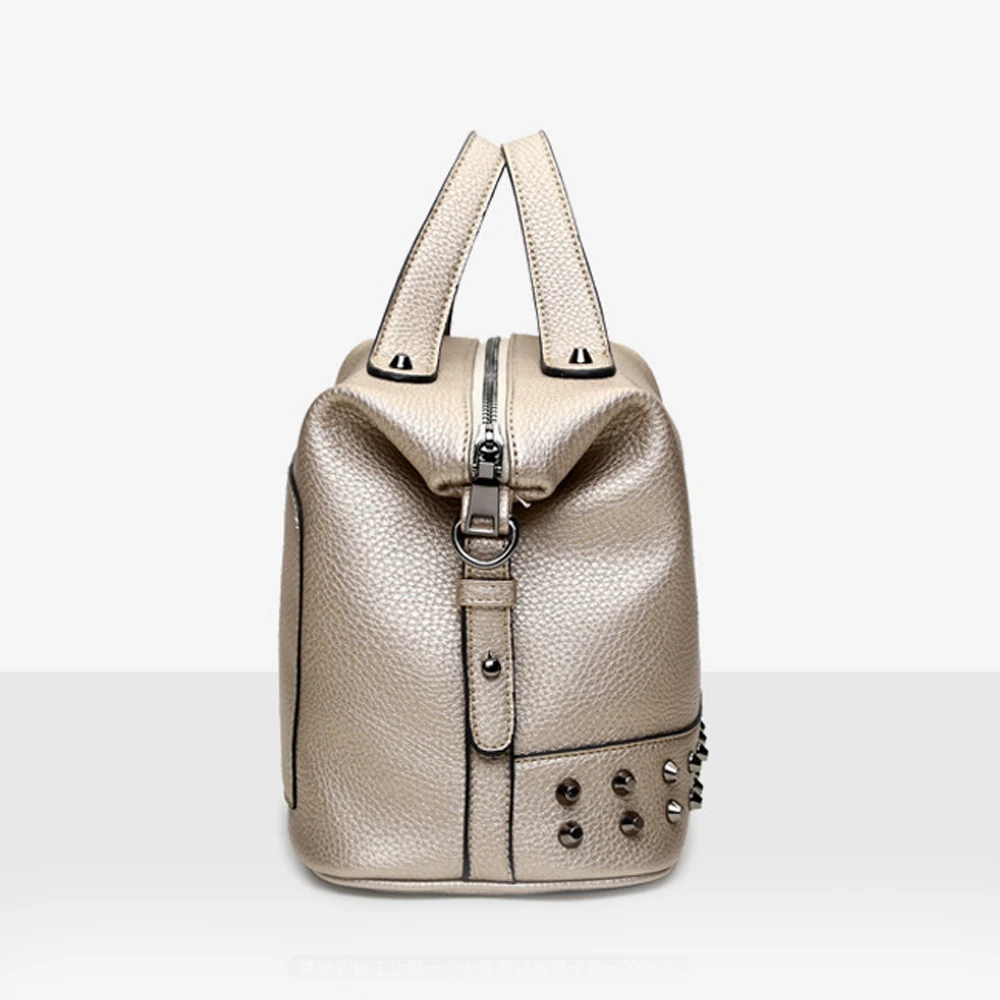 Сумка ALIEME женская с заклепками саквояж на плечо модный чемоданчик кросс боди