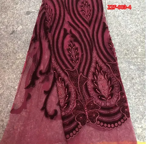 Royal blue velvet suede lace with tulle fabric in 5yards high quality new arrival best selling Mar-12-2018 | Дом и сад