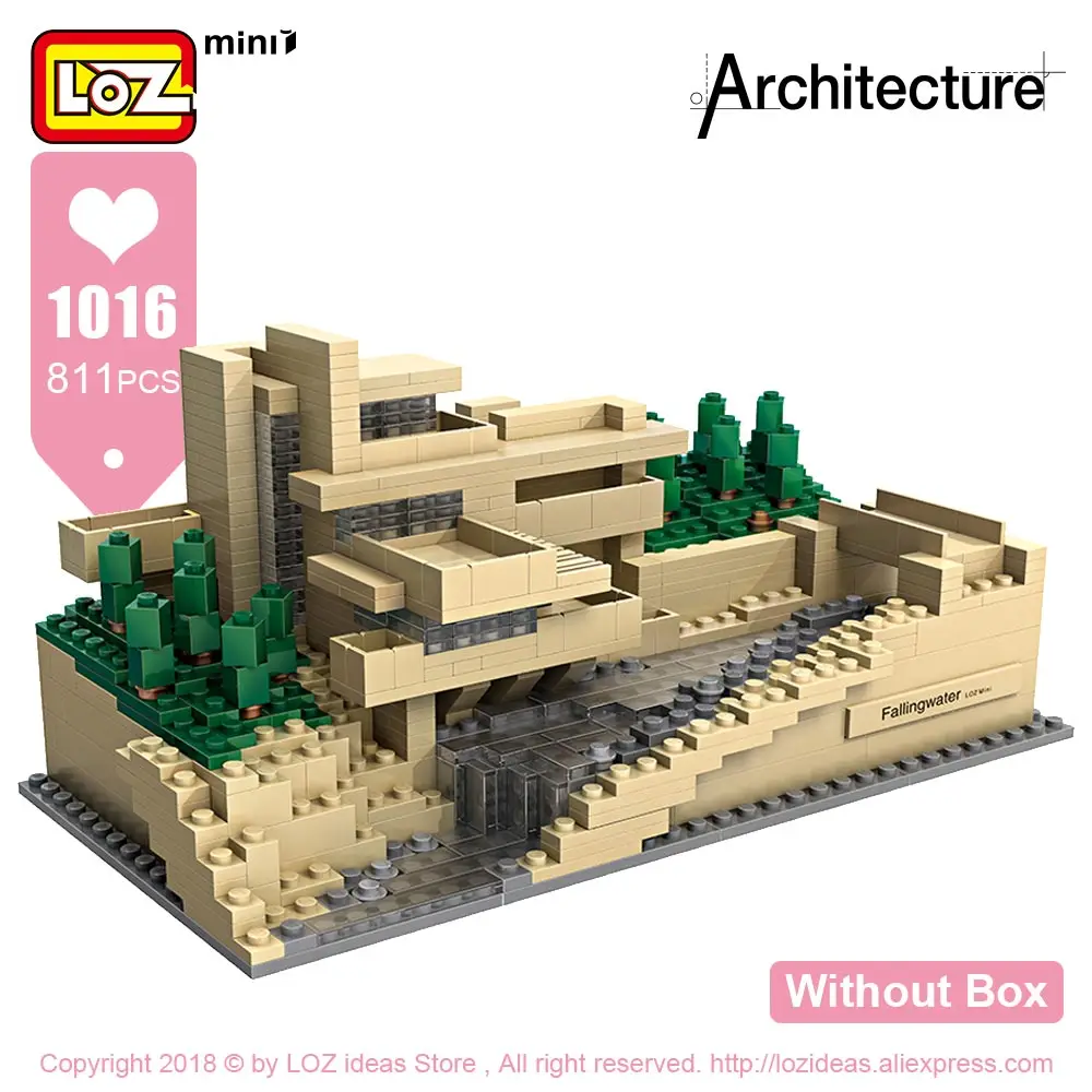 1016 Without Box Лоз мини-блоки наборы архитектурных моделей Diy строительные блоки игрушки Всемирно известная архитектура s вилла модель блоки светящийся кирпич - Цвет: 1016 Without Box