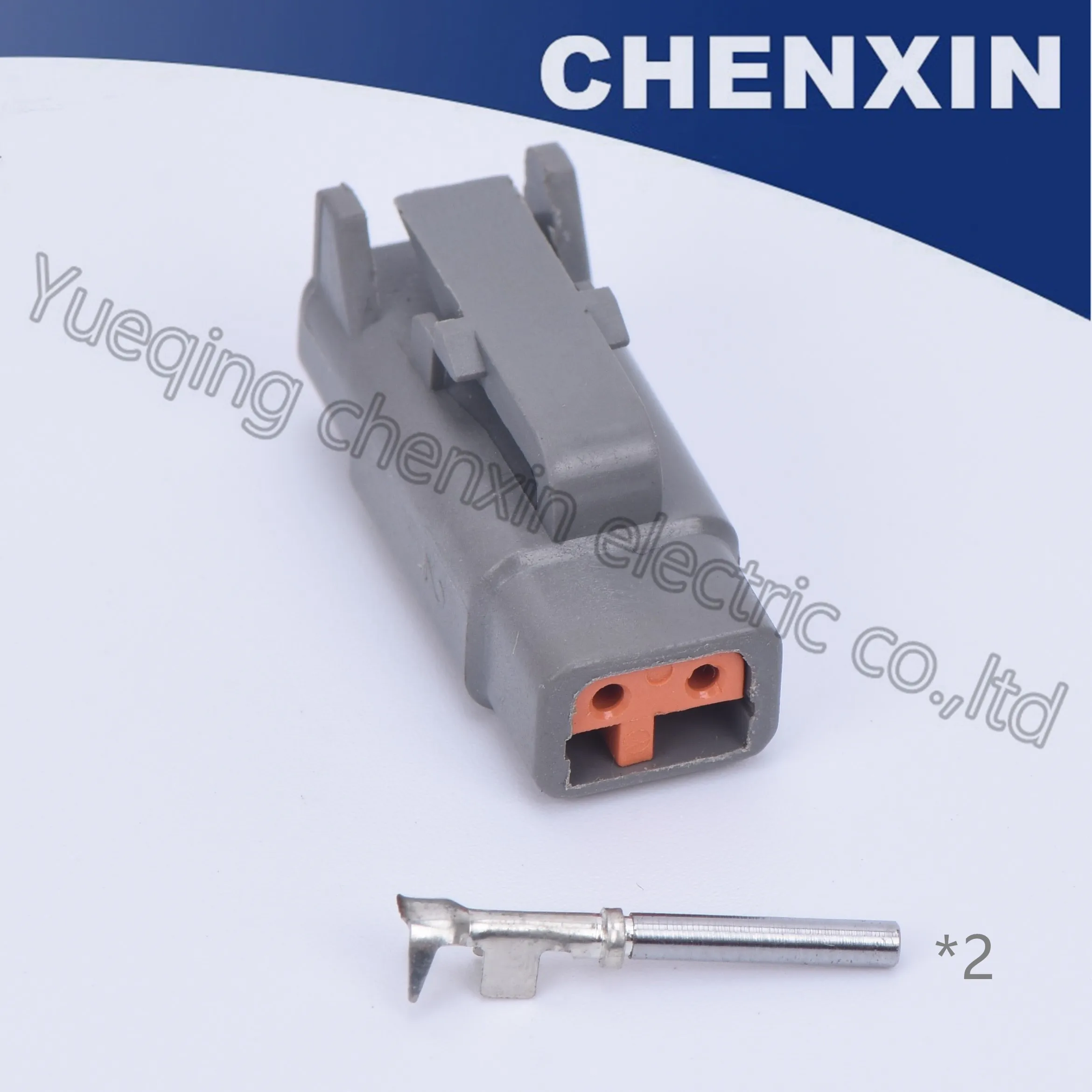 

Gray 2 pins car waterproof auto connectors female 1.0 DTM series with stamped crimping terminal DTM06-2S