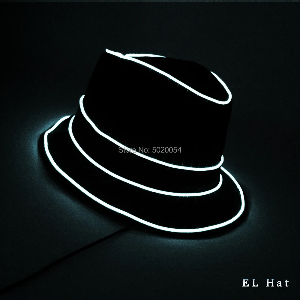 GZYUCHAO EL Lighting Glowing Topper Wire Flashing Hat Wedding Dress Up LED Gentleman For Birthday Christmas | Тематическая одежда