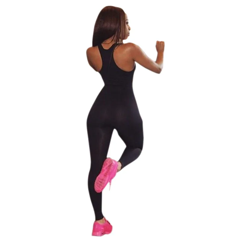 Сексуальный обтягивающий комбинезон без рукавов майка повседневный Облегающий