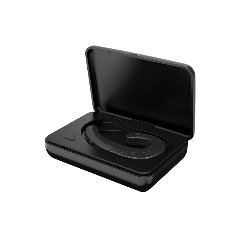 Black-with box Костная проводимость Bluetooth гарнитура Q9 наушники Hands-free мини беспроводные гарнитуры вкладыши с микрофоном для iPhone xiao - Цвет: Black-with box