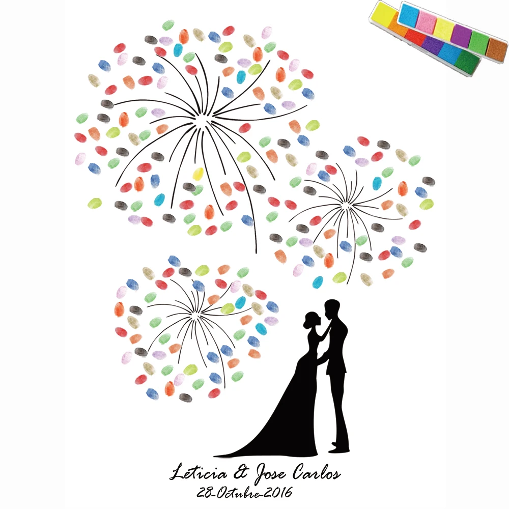 HAOCHU жениха невесты любви искры отпечатков пальцев Свадебная Гостевая книга