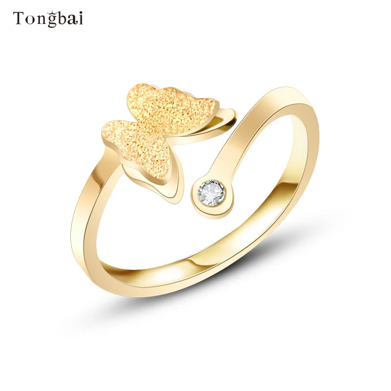 Tongbai Мода Горячие Продажа Элегантные Титана Стали Розового Золота Кристалл