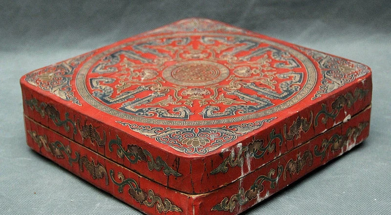 9 &quotКитайская благородная Лаковая посуда дерево Цянь длинный квадратный летучая