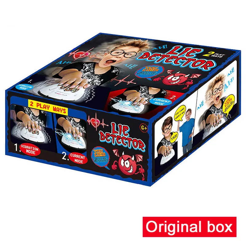 Original box Полиграф, тест, хитрый, смешной, регулируемый, для взрослых, микро, электрический, детектор лжи, шокирующий, лжец, истина, вечерние, игровые консоли, подарки, игрушка - Цвет: Original box