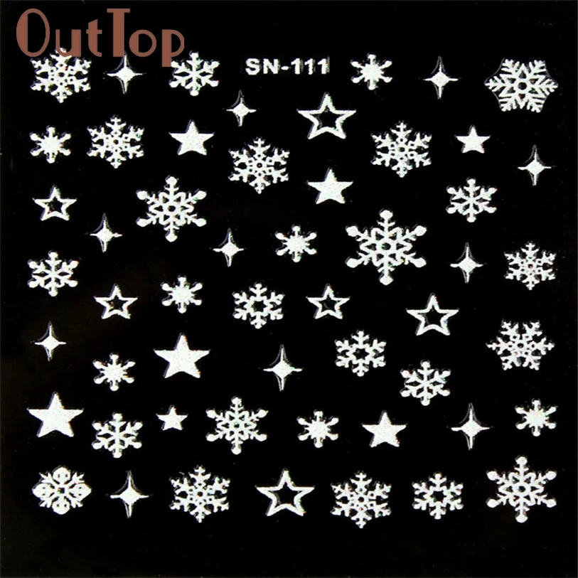 Новая мода 3D наклейки для ногтей украшения Снежинка звезда дизайн SN-111 feb15 |