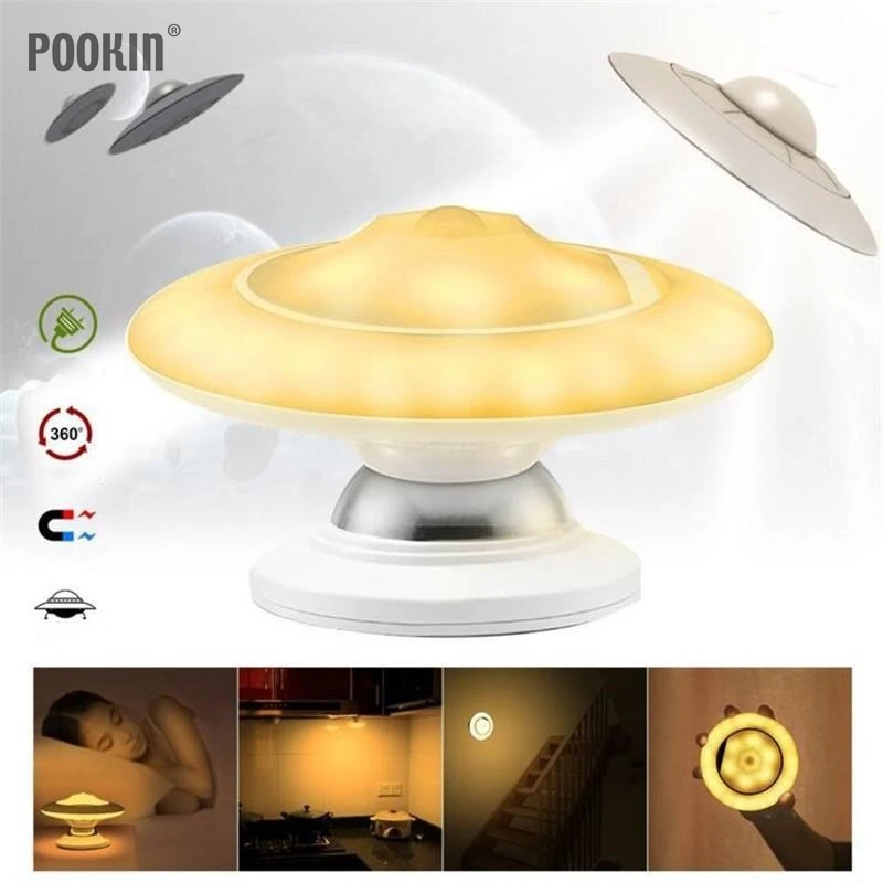 Новый светодиодный ночник в форме НЛО с USB зарядкой или питанием от аккумулятора