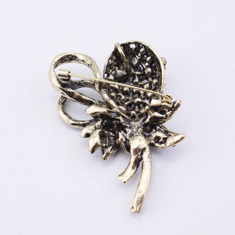 Винтажная Королевская Синяя брошь с кристаллами из горного хрусталя элегантные