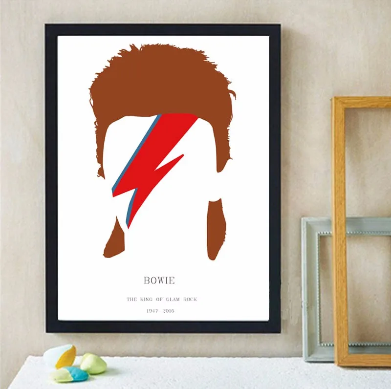 2016 НОВЫЙ ПОСТЕР В СТИЛЕ МИНИМАЛИЗМА DAVID BOWIE MEMORIAL "Ziggy Stardust" на холсте печать картин бесплатная доставка 7 размеров.