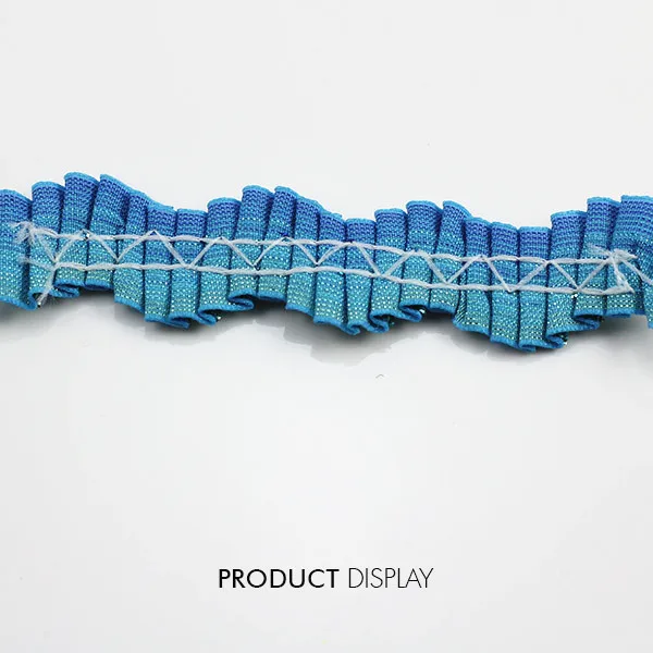 Вышитая бисером блестящая синяя ткань плетеная вышивка аппликация