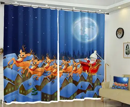 3d curtain 4 Роскошные 3D шторы на Рождество, для дома, декоративные, для гостиной, спальни, шторы, для салона, rideaux gordijnen, на стену отеля - Цвет: 3d curtain 4