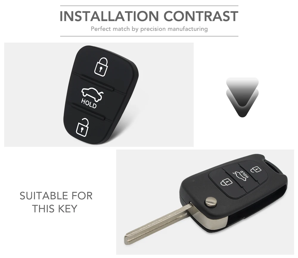 Дистанционный автомобильный резиновый кнопочный коврик с 3 кнопками для Hyundai Solaris