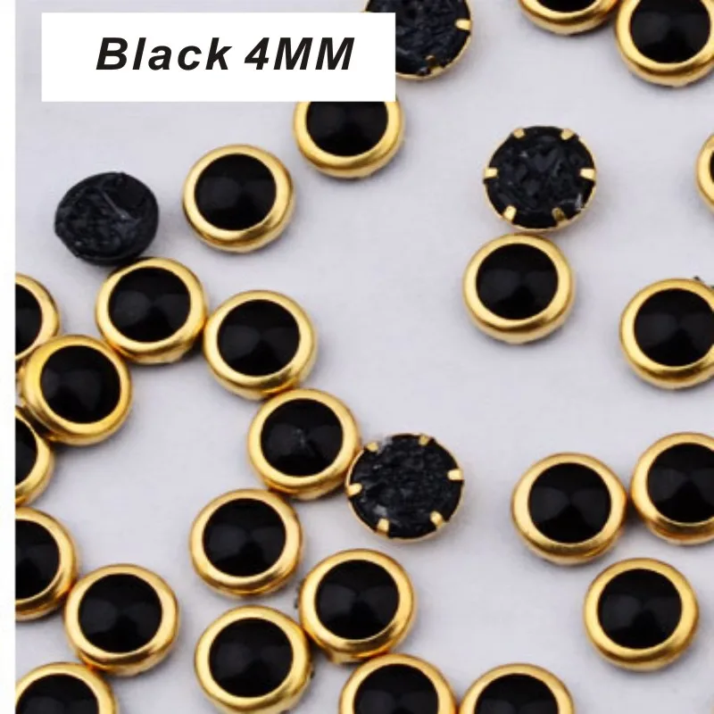 1000 шт./упак. 4 мм Цветные жемчужины с плоской задней металлической кромкой для