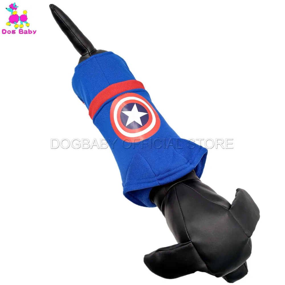 Осенне-зимняя куртка для собак DOGBABY 100% хлопок с принтом Капитана Америка одежда