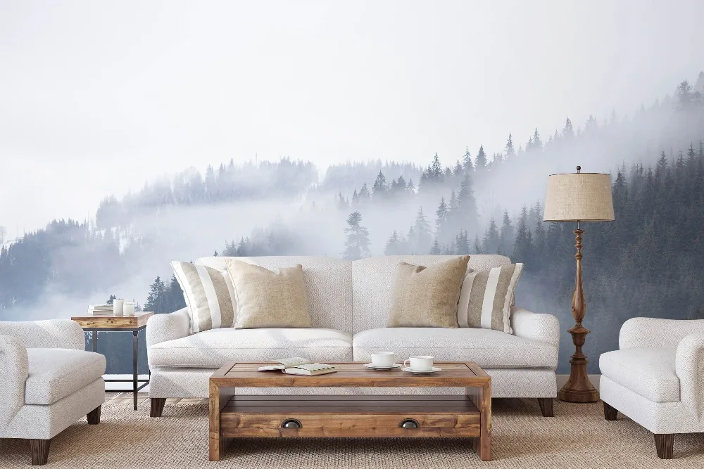 

[Self-Adhesive] 3D Foggy Sky Forest 78 Wall Paper mural Wall Print Decal Wall Murals