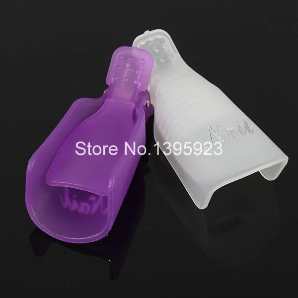 10pcs Plastic Acrylic Nail Art Soak Off UV Gel Polish Remover Wrap Clip Cap | Красота и здоровье