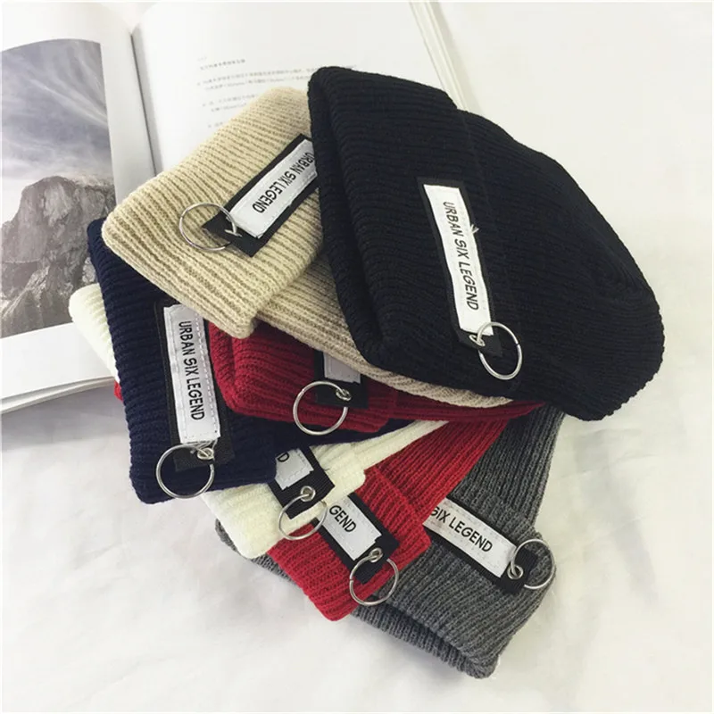 Шапка с принтом шапка кольцами Мужская шерстяная женская вязаная Skullie модная
