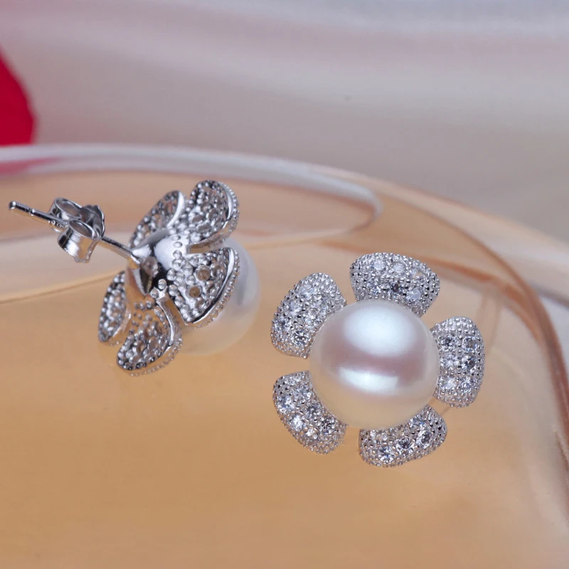 Серьги женские из серебра 925 пробы с пресноводным жемчугом | Украшения и