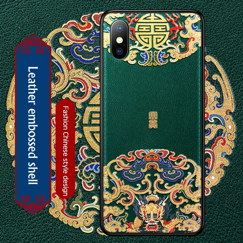 Роскошный кожаный рельефный чехол с рисунком для iPhone 11 Pro XS MAX XR X, силиконовый мягкий чехол s, чехол для iPhone 7, 8, 6, 6S Plus, оболочка
