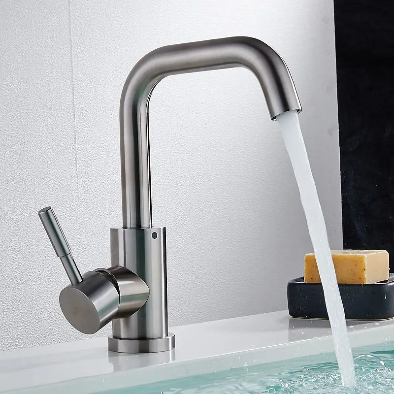 Кран для ванной 304 нержавеющая сталь кран раковины с одним отверстием горячей и