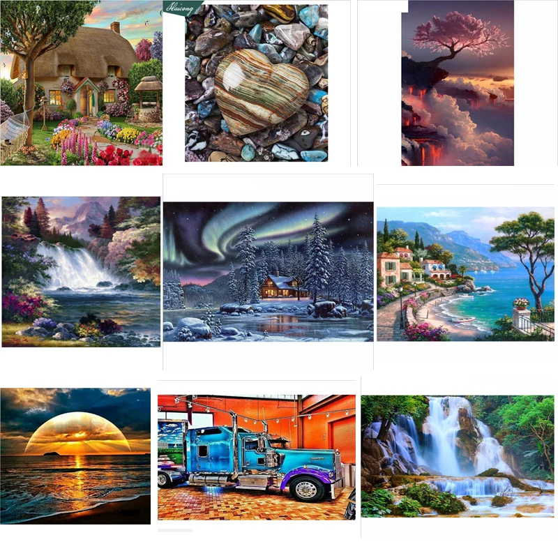 Алмазная 5D живопись сделай сам вышивка крестиком мозаика природный пейзаж закат