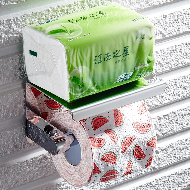 BAIANLE ванная комната из нержавеющей стали туалетной бумаги стеллаж монтируемый на стену бумажный держатель для полотенец многоцелевой мобильный лоток для телефона держатель для рулона бумаги