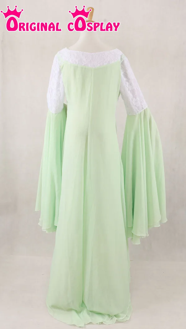 The Lord of the Rings Arwen Green Dress Costume Gown Hand Made Tailor |