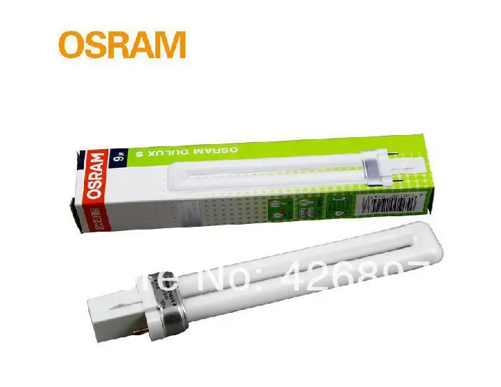 OSRAM DULUX S 9W компактная люминесцентная лампа трубка, LUMILUX 2 контакта, DS 9 W/827 теплый белый, 9 W/840 холодный белый, 9 W/865 светильник дневного света лампа