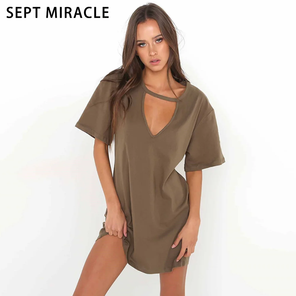 SEPT MIRACLE New Fashion T-shirt Women Cotton Short Sleeve Tops Solid V-neck Autumn Sexy Simplicity Casual Blous Female Shirt | Женская