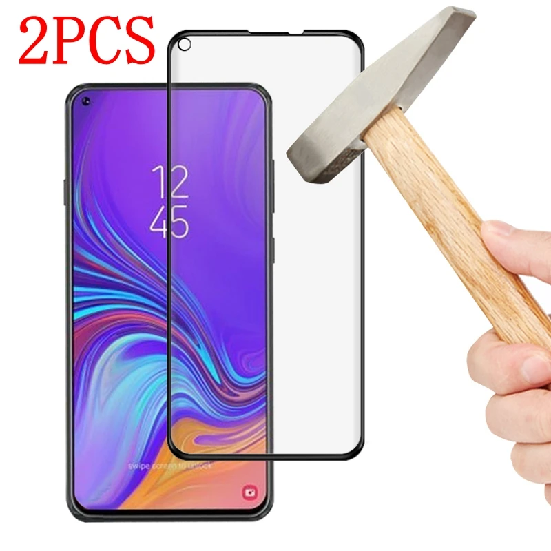 Закаленное стекло с полным покрытием для Samsung Galaxy A8S 2 шт.|Защитные стёкла и плёнки