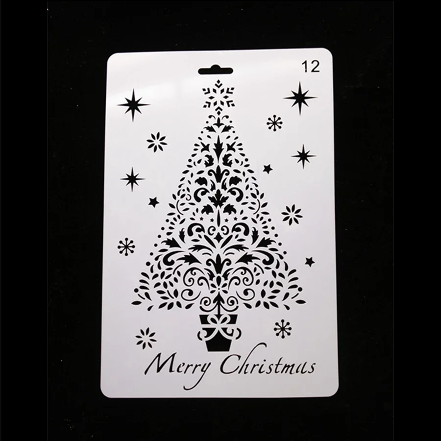 Креативные трафареты с рождественским рисунком пластиковые шаблоны для