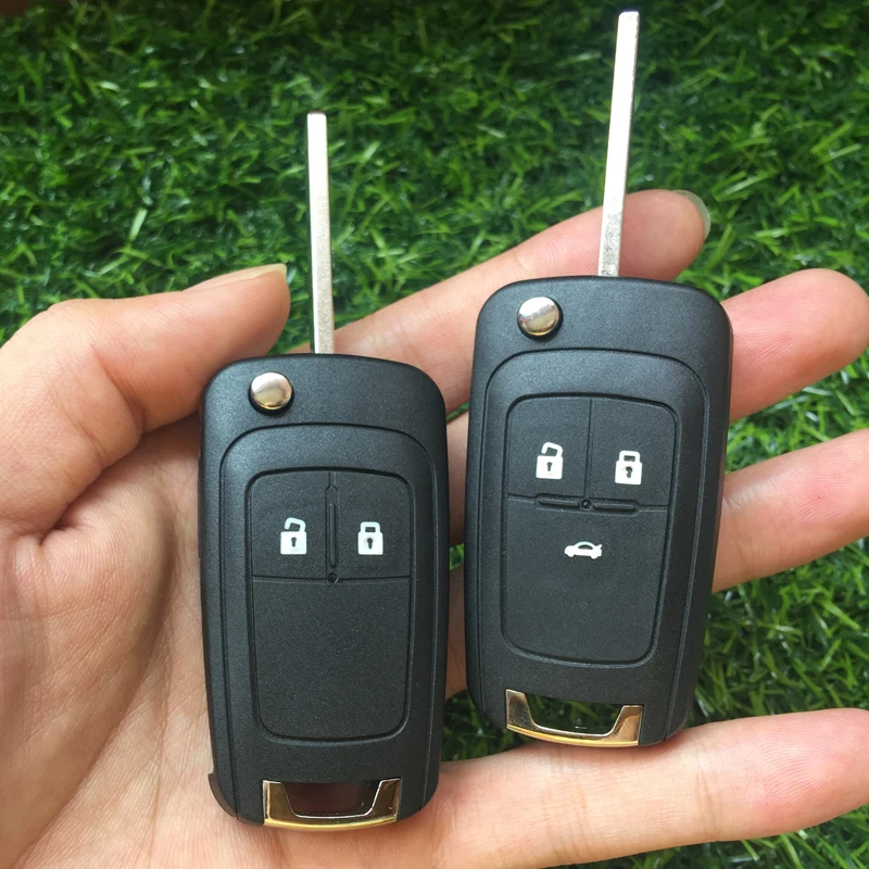 2/3 кнопки флип автомобильный брелок для Chevrolet Cruze Epica Camaro Impala Lova Авто складной пульт дистанционного ключа чехол Uncut HU100 лезвие