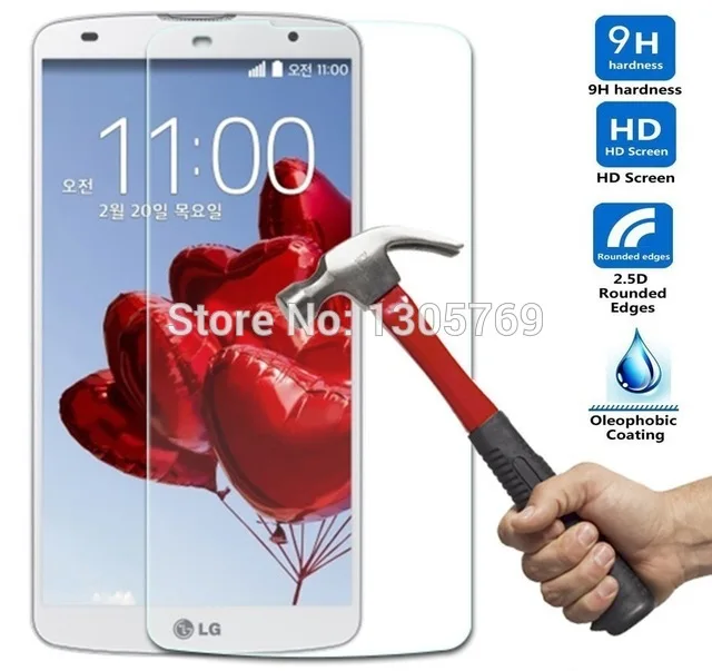 0 3 мм Закаленное стекло пленка 2.5D Защита экрана для LG L65/L70/L90/G Pro 2/G Flex 1/G 2/G2/G2