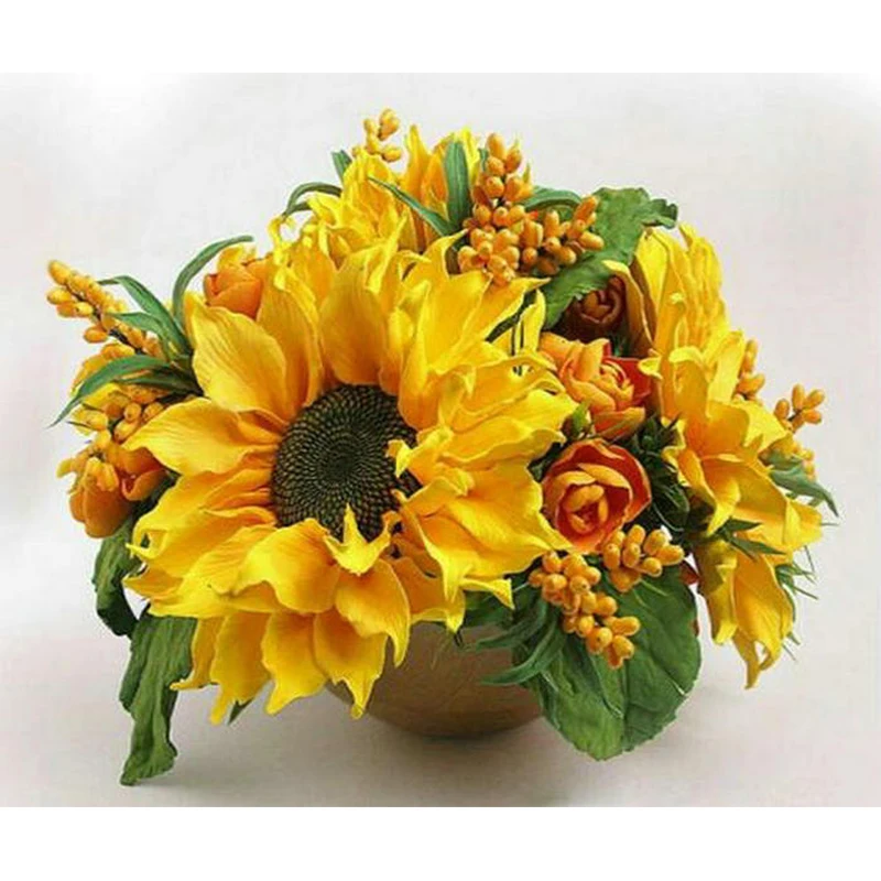

YIKEE Diamond Embroidery Flowers Sunflower Home Decor Drill Resin DIY Mosaic Diamond Painting Flowers y748