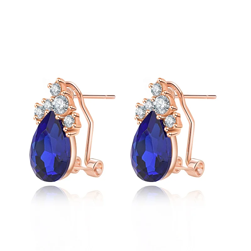Роскошная Капля воды серьга с синим Цирконом шпилька Femme bijoux Летний стиль|earrings