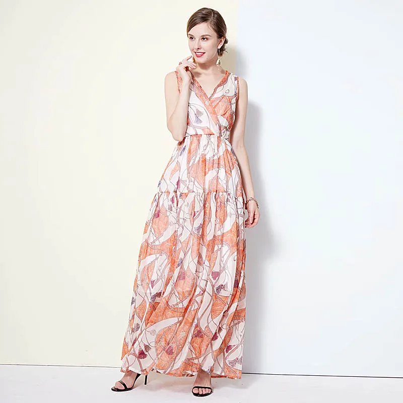 Платье XF в стиле бохо шифоновое длинное платье пол пикантное вечернее с