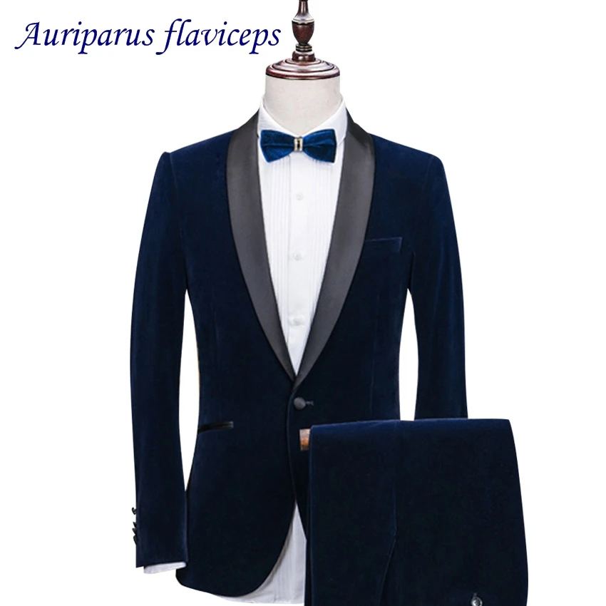 

Velvet Groom Tuxedos Tailor Groomsman Suit Velvet Man Suit Shawl Lapel Dinner Suit Velvet Blazer For Wedding Suit Jacket+pant