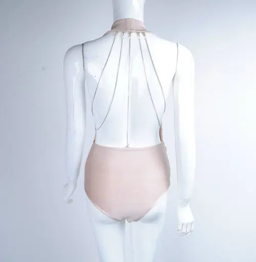 Сексуальное Женское боди 5 цветов однотонное с глубоким V-образным вырезом