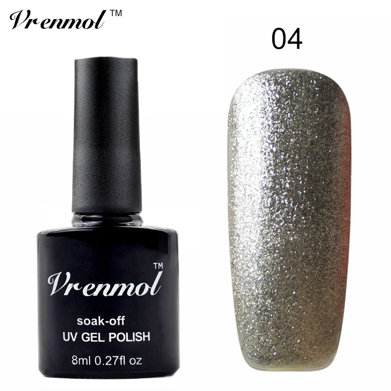 Vrenmol 1 шт. цветной УФ светодиодный Гель-лак для ногтей Vernis Полупостоянный верхний базовый слой сияющие цвета гель лак - Цвет: 04