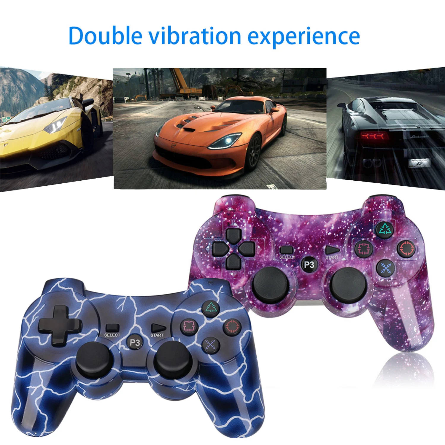 Портативный беспроводной Bluetooth контроллер Bevigac Double Shock геймпад джойстик для Sony
