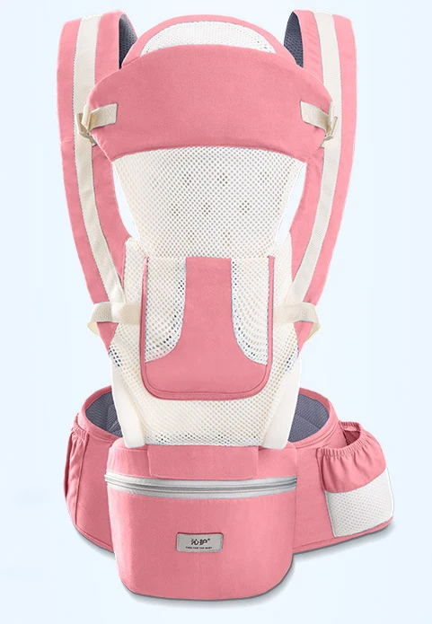 Breathable pink Хипсит для переноски детей, дышащий, 360, передний, многофункциональный, для мам, снаряжение, слинг, рюкзак для новорожденных, сумка кенгуру - Цвет: Breathable pink
