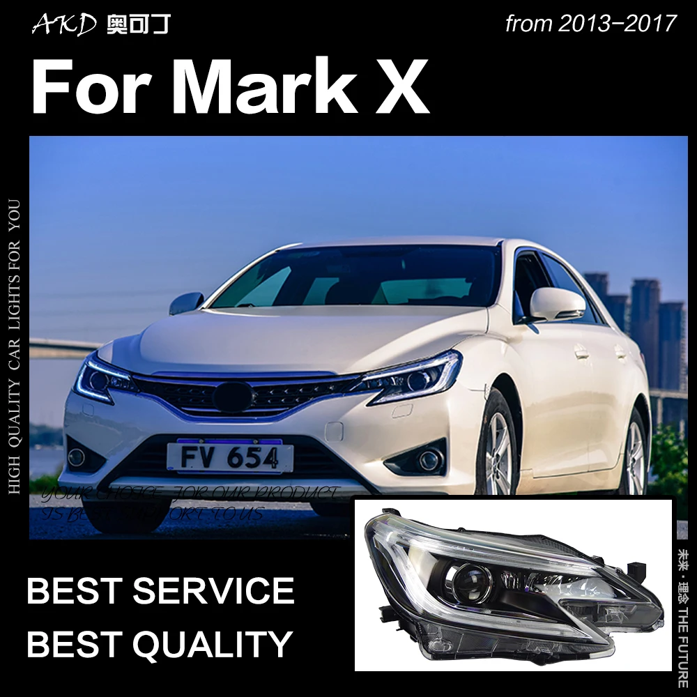 AKD автомобильный Стайлинг для Toyota Mark X фары 2013- рейз светодиодный светодиодные дневные ходовые огни на передних фарах Hid Bi Xenon Головной фонарь авто аксессуары
