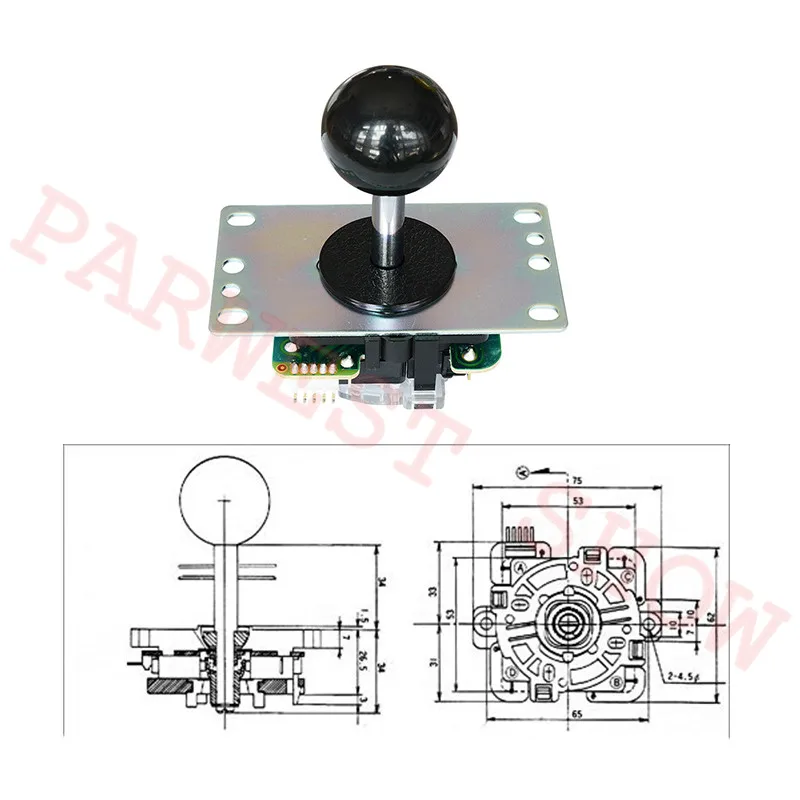 Высококачественный комплект Sanwa JLF-TP-8YT 5Pin джойстик+ 8 шт. OBSF-30 кнопки для DIY Kit Mame Jamma 6 цветов выбор