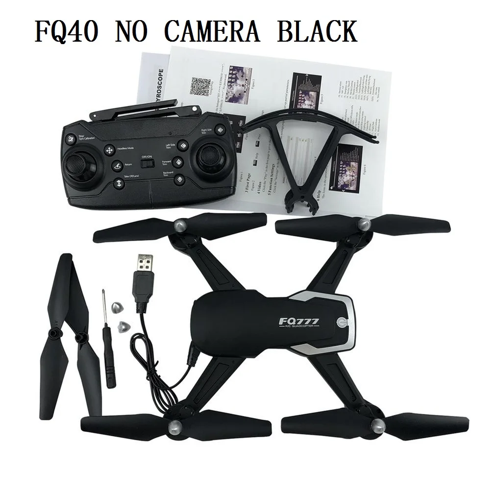 FQ40 no camera black Складной Квадрокоптер Радиоуправляемый Дрон FQ777 FQ35/FQ40 0.3MP/2.0MP 2,4G Радиоуправляемый вертолет RTF wifi FPV HD камера с высоким содержанием бесголовых дронов - Цвет: FQ40 no camera black