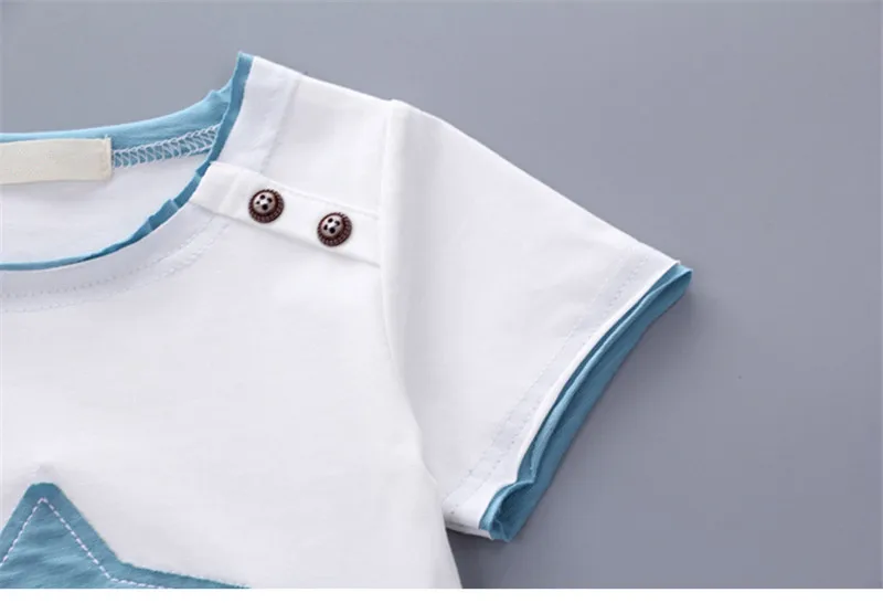 Комплекты летней одежды для маленьких мальчиков топы с короткими рукавами